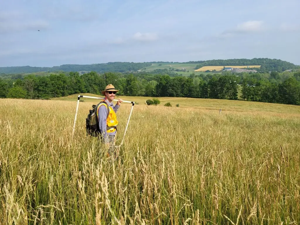 WEST team member on vegetation survey